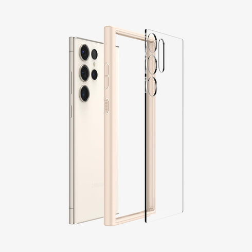 ACS05617 - Galaxy S23 Ultra Case Ultra Hybrid in crystal clear showing the back